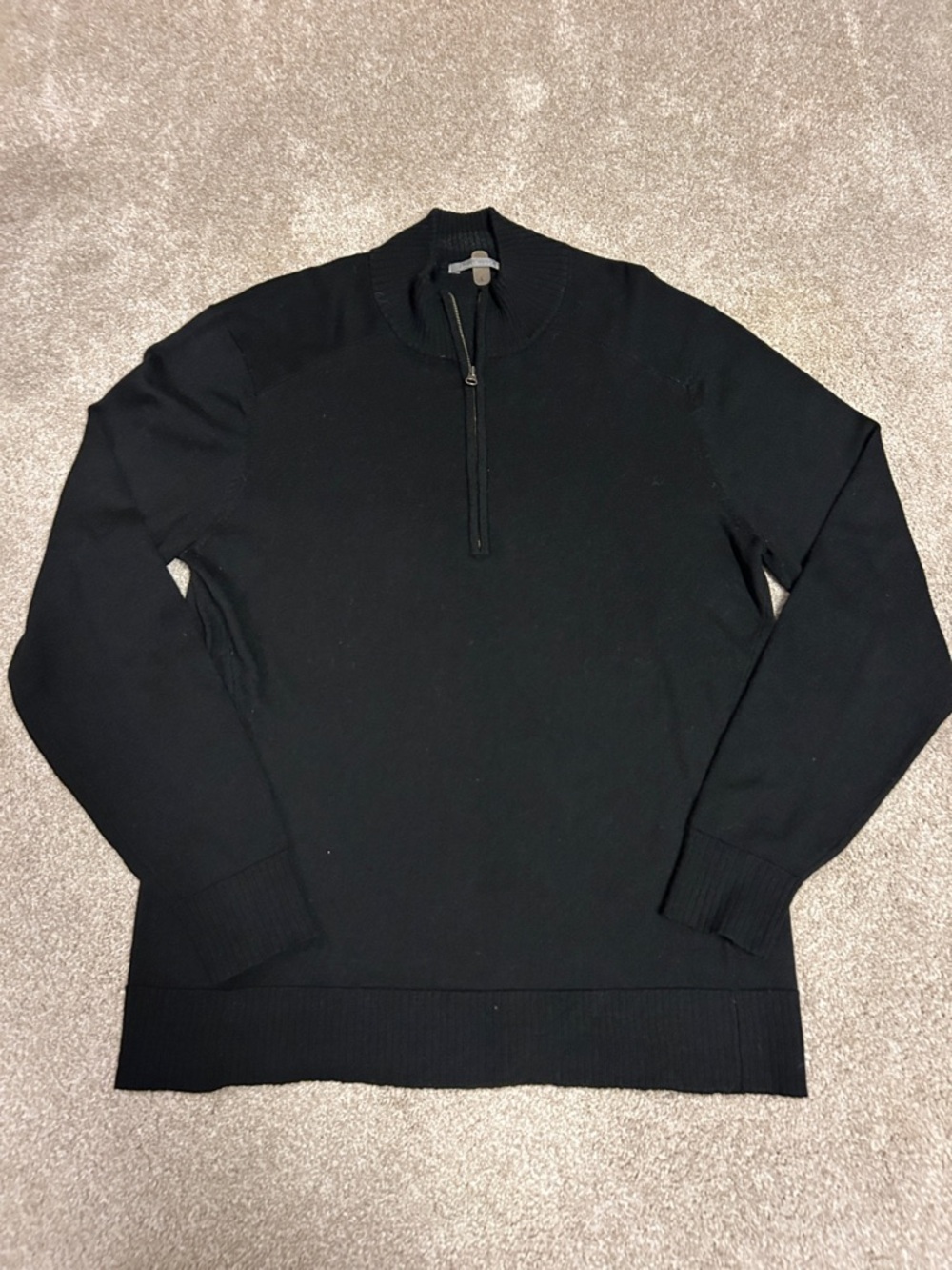 SMARTWOOL Men’s 1/2 Zip Wool Blend Sweater, Black, Large